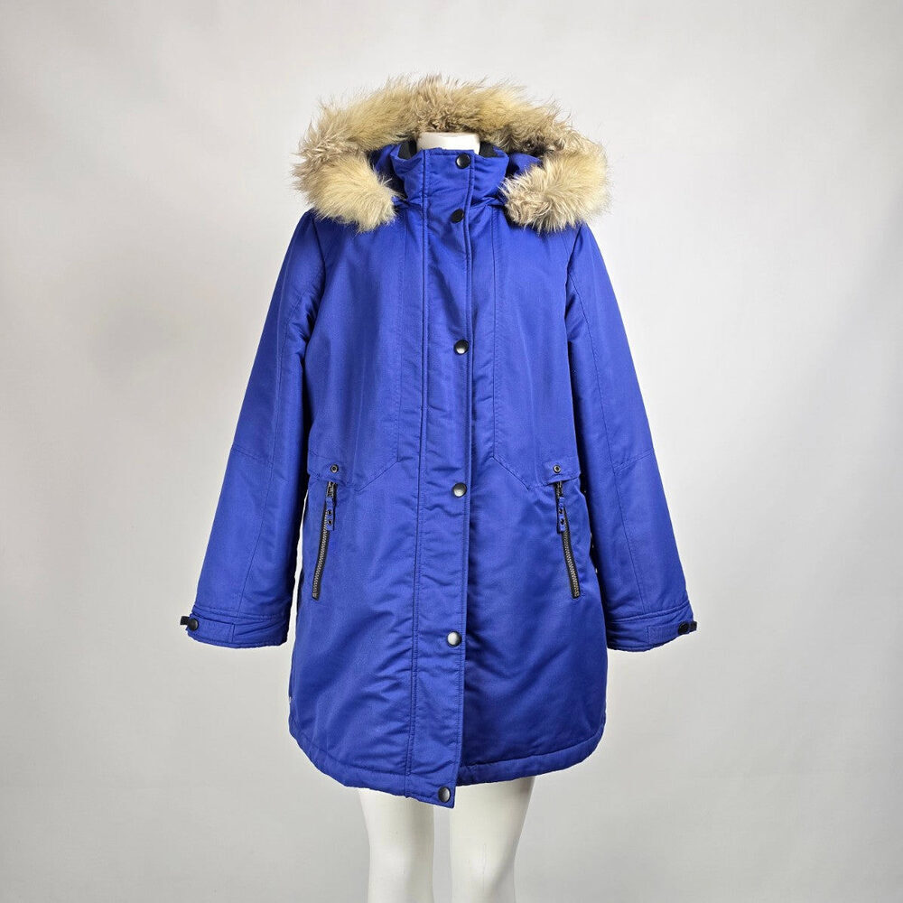Northern Reflections Blue Fur Trimmed Winter Jacket Size XL